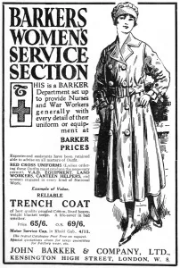 Shops Prints: Barkers Womens trench coat, WW1 advertisement