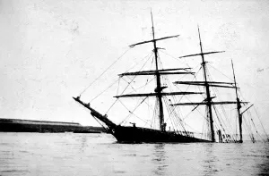 Steamer Prints: The Barque Berean off Tilbury, 1910