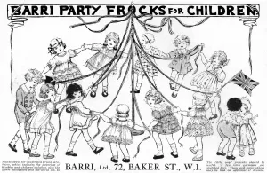 Charming Prints: Barri advertisement, party frocks for children, WW1