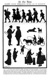 Silhouettes Prints: At the Base, WW1 silhouettes by H. L. Oakley