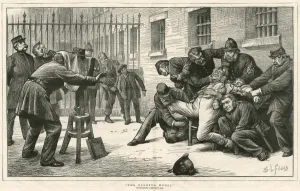 Comic Prints: Bashful model and six policemen