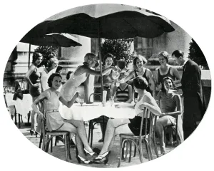 Summer Prints: Bathers at the rooftop pool of the Piccadilly Hotel