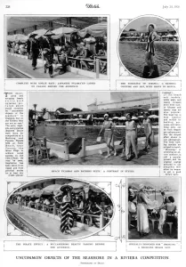 Pyjamas Prints: Bathing and pyjama parade at Cannes, 1930s
