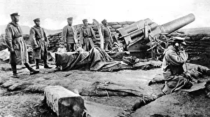 Fire Prints: In the batteries against Tsing-Tau: A Japanese siege-gun getting the order by telephone to open fire