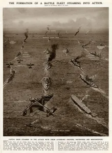 Destroyer Prints: Battle fleet going into action by G. H. Davis