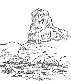 1879 Prints: The Battle of Isandhlwana. Isandula Hill - facsimile of sket