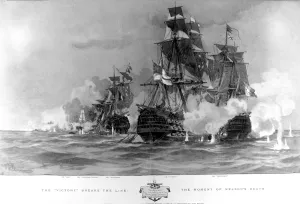 Line Prints: The Battle of Trafalgar, H. M. S. Victory breaks the line