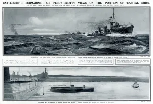 Strategic Prints: Battleship v. submarine by G. H. Davis