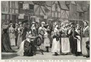 Costumes Prints: Bazaar and fancy fair in Dublin, 1882