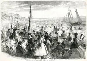 1850s Prints: Beach at Brighton 1859