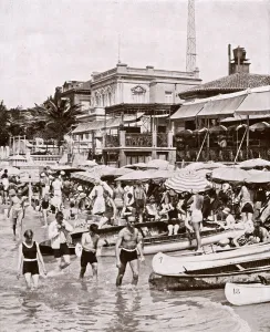Crowds Prints: The beach at Juan-les-Pins, 1929