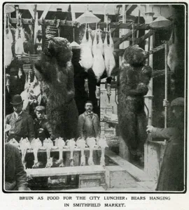 Selling Prints: Bears hanging in Smithfield market 1906