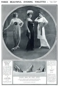 Feathered Prints: Beautiful evening dresses 1913