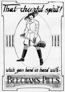 Medicine Prints: Beechams Pills advert with land girl, WW1