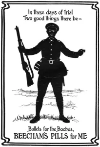 Silhouettes Prints: Beechams Pills advertisement, WW1