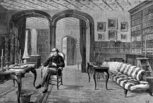 Beaconsfield Prints: Benjamin Disraeli in his library, Hughenden Manor