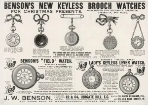 Brooch Prints: Benson Watch Advert 1894