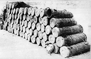 Projectiles Prints: For big projectiles used by the Germans in the Great War: Wicker cases for shells