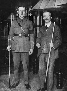 Amateur Prints: Billiard player J. Graham Symes in khaki, WW1