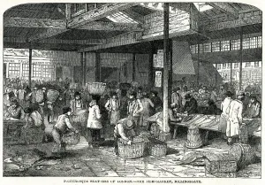 1849 Prints: Billingsgate Fish Market, London 1849