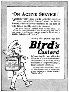 Powder Prints: Birds Custard advertisement, WW1