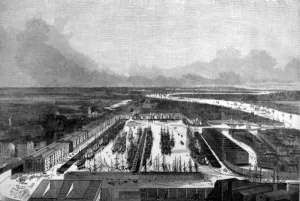 March Prints: Birds Eye view of London Docks