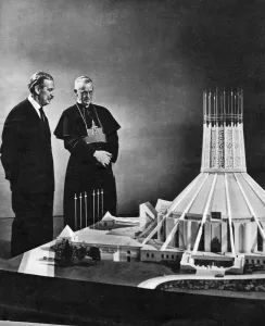 Architecture Prints: Bishop, architect and future cathedral
