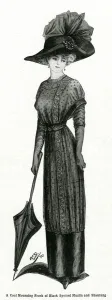Frocks Prints: Black mourning dress 1910
