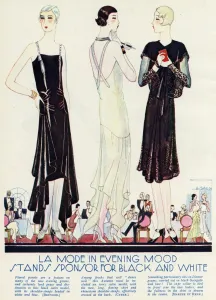 Straps Prints: Black & White evening dresses 1929