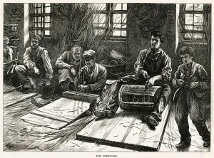 1871 Prints: Blind Basket-Makers in London 1871