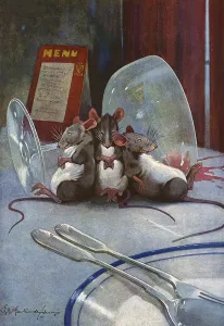 Alcohol Prints: Three Blind Mice by George Studdy