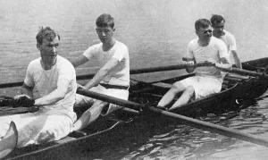 Rowers Prints: Blind soldiers regatta at Putney, WW1