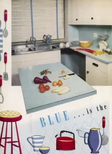 Units Prints: Blue 1950s kitchen
