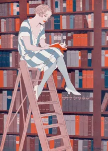 Colour Prints: The Blue Stocking, by Reginald Higgins