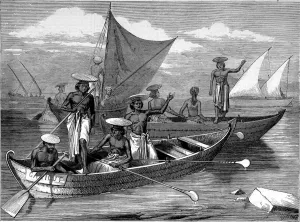 Sailing Prints: Boatmen on the Malabar Coast, India, 1877