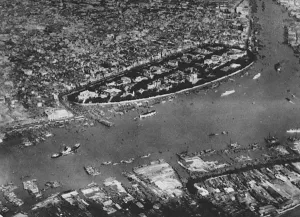 Japanese Prints: Bomb damage in Shameen and Canton, China, 1938
