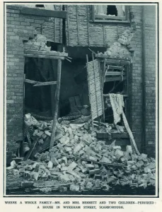 Casualties Prints: Bombarded by German war-ship 1914