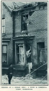 Houses Prints: Bombarded by German war-ship 1914