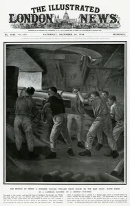 16th Prints: Bombardment of Scarborough - German navy gun-crew