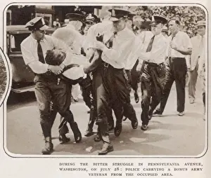 Riot Prints: The Bonus Army camp defended: veterans forcibly removed