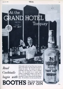 Advertisements Prints: Booths Gin advertisement - The Grand Hotel, Torquay