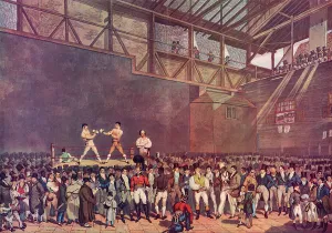 C E Turner Illustrations Prints: Boxing - Fives Court with Randall & Turner sparring