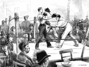 Holy Prints: Boxing Match at a Mens Club, London, 1889