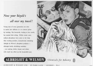 1953 Prints: Boy drying his face on a towel