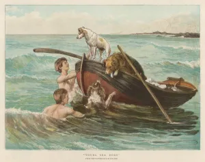 Brave Prints: Boys Swim with Dogs