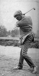 Golfer Prints: Brassey shot : top of swing - action shot of James Braid