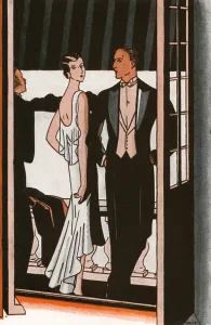Balcony Prints: A breath of air on the balcony at a London ball