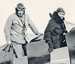 Aeroplane Prints: Brigadier-General and Mrs A. C. Lewin set off from Heston on a flight to their home in