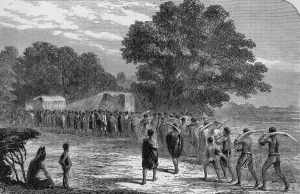 Bringing Prints: Bringing ivory to the wagons, South Africa, c. 1863