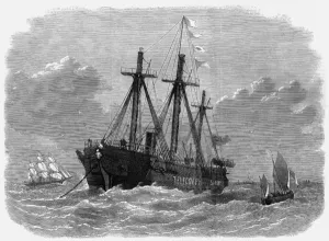 Sloop Prints: The Brisk telegraph ship, 1870